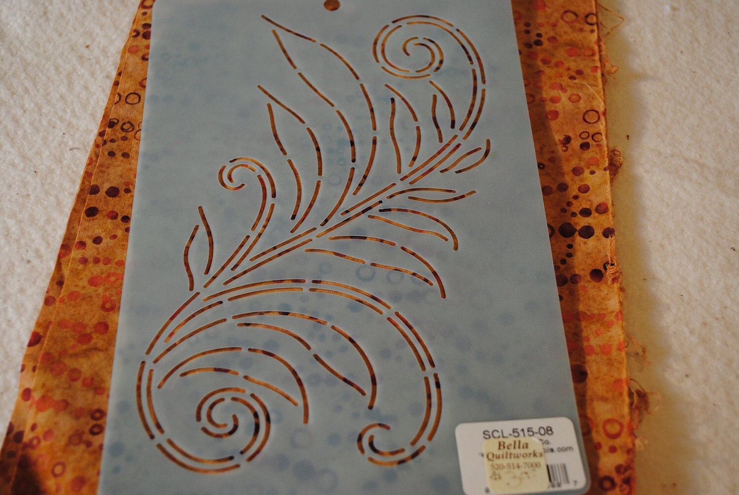 Plastic Quilting Stencil Graceful Vine and Leaves