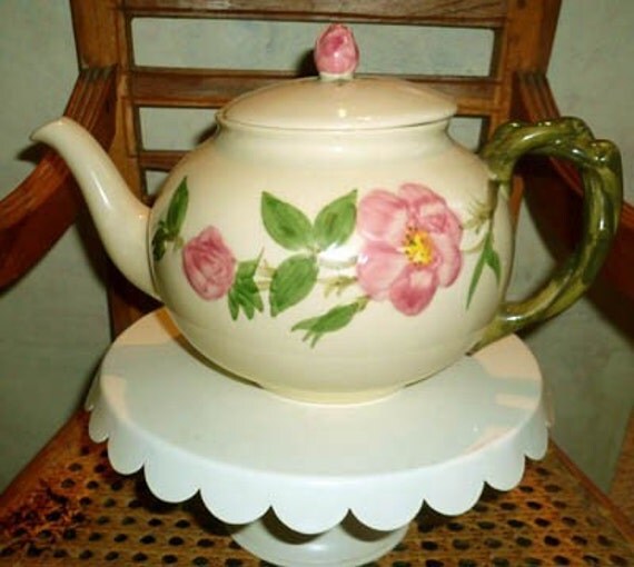Antique Teapot Pink Roses Franciscan China Hand Painted