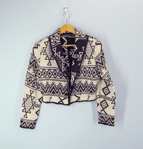 Items similar to vintage ETHNIC Cropped Blanket Jacket Coat on Etsy