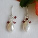 Simply Pearls and Faceted Red Garnet 925 Earrings