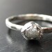 Rough Diamond and Tiny Cut Diamond Ring