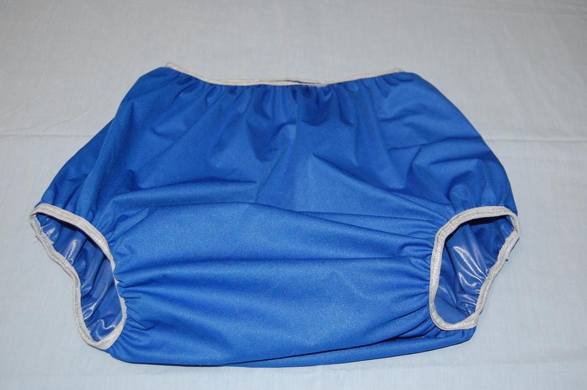 Adult Diaper Cover Waterproof PUL Blue and Gray Size