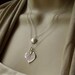 Layered Aspen Leaf Necklace, custom stone, leaf necklace, Sterling Silver, Pearl, Bridesmaid Gift