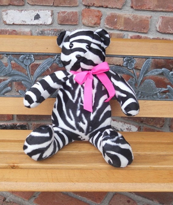 zebra teddy bear