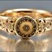 Gold Victorian Bracelet Locket Bangle Etruscan Jeweled 1890s Jewelry