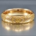 Victorian Bracelet Gold Bangle Wide Engraved Vintage 1900s Jewelry