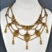 SALE Vintage Necklace Indo Craft Gold Etruscan Filigree Runway Huge
