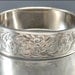 Art Deco Bracelet Sterling Silver Bangle Wide Floral Engraved Vintage 1940s Jewelry