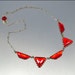 Art Deco Necklace Red Vauxhall Glass Silver Vintage 1930s Jewelry