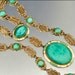 Czech Art Deco Necklace Enamel Glass Gold Filigree Vintage 1920s Jewelry
