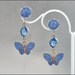 Art Deco Earrings Enamel Butterfly Blue Glass Dangle Silver Vintage 1920s Jewelry