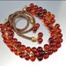 Art Deco Necklace Amber Bakelite Bead Gold Fringe Bib Vintage 1920s Jewelry