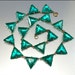 Art Deco Necklace Czech Teal Green Glass Geometric Silver Vintage 1920s Jewelry Egyptian