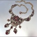 Deco Necklace Glass Rhinestone Purple Silver Flower Bib Statement Vintage 1920s Jewelry