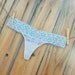 BRIDAL thong something BLUE lingerie underwear - dainty lace white splash of something blue - I DO in rhinestones size Medium Ships in 24hrs