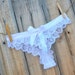BRIDAL wrapped up for HIM undie - White lacey panty with I DO in rhinestones with a perfect bridal bum size Small - ships in 24 hrs