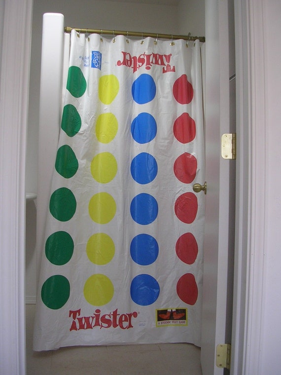 Items similar to Recycled Twister Mat Shower Curtain on Etsy