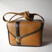 Vintage Camel Brown Box Purse Camera Bag