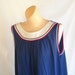Vintage Nightgown Beach Cover Up Lingerie Boat Neck Crew Neck Red White Navy Blue Nautical