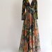 reserved /// Don Luis MOD Psychedelic CHIFFON maxi Gown DreSs . small . SM . medium . hanger .