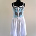 wHiTe BaLi Cut WorK emBroiDereD PeeKaBoo BaCkLeSs Mini DreSs . XS . small . SM . medium . D047 .