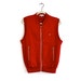 80s Red Mens Sport Sweater Arnold Palmer Umbrella Vestie Vest Coat Sleeveless Zipper Jacket . S/M . D155