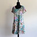 90s Drop Waist Floral Indie Punk Grunge BabyDoll Tent Tunic Mini Dress . S/M . D013