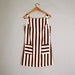 vintage 60s mini dress romper striped cotton brown white