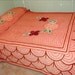 WOW...Vintage 1950s, Incredible Peachy Orange Chenille Bedspread with Huge Flowers, Full Size, Almost Perfect, GREATER REDUCTION
