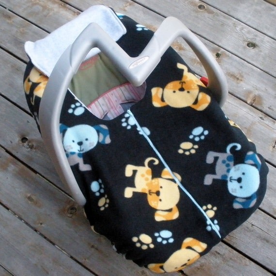 Winter Car Seat Cover For Baby Boy With Zipper Cuddly Winter Car Seat Cover For Baby Boy With Zipper Cuddly Puppies
