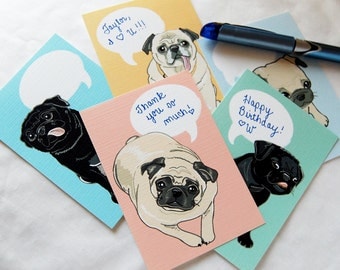 Convo Pug Valentines - Eco-friendly Set of 5