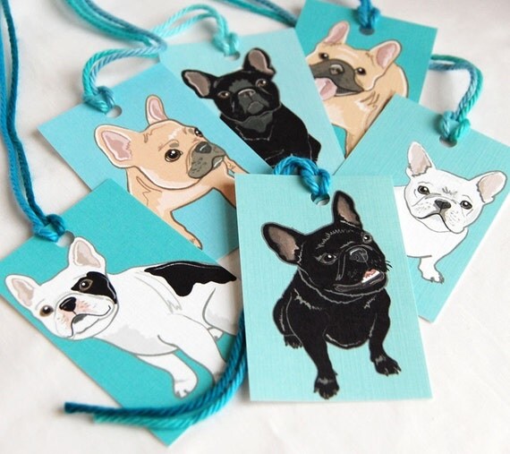 Frenchie Gift Tags Set of 6