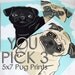 Pug Prints - You Pick 3 - 5x7 Size