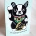 Lucky Boston Terrier Greeting Card