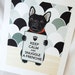 Keep Calm Frenchie on Gray Scaled Background - Eco-friendly 7x9 Print