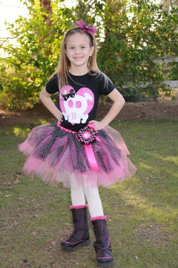 Rock Star Girl Clothing Halloween Shirt Skull Shirt Girls