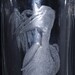 Pelican mug, 25 oz, Hand carved, glass, Home decor, Gift for Mom or Dad, Ocean, Sand, Birds, palm trees, office exchange gift,