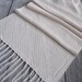 Off White Knit Shawl - Natural Vegan knitting accessories - Free Shipping
