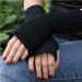 Merino wool armwarmers - Black fall or winter fingerless - - Free shipping