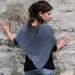 Purple Handmade Bamboo Poncho - Periwinkle Shades - Fine Knit