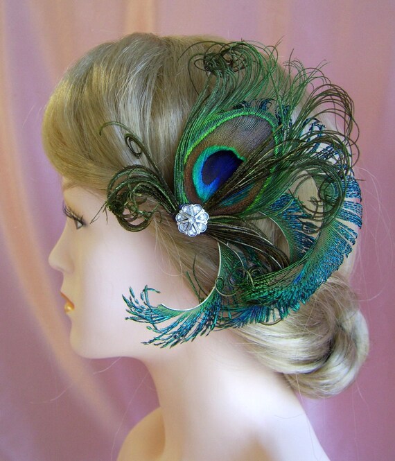 Items Similar To Bridal Peacock Feather Fascinator On Etsy