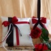 Scarlet / Claret Red and Black Wedding Colors, Flower Girl Basket and Pillow Set