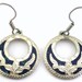Lapis Earrings Sterling Silver Mexico Blue Dangle Etched Vintage Jewelry