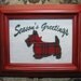 Scottie Scotty Dog Season's Greetings Winter Holiday Season Christmas Red Green Plaid Ribbon Bow Embroidery