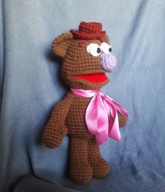 PDF Fozzie bear 13 inches Amigurumi doll Crochet pattern.