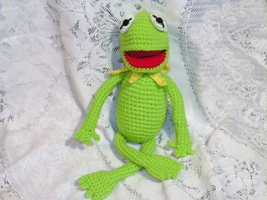 PDF Kermit the frog 14 inches / 35 cm amigurumi doll crochet