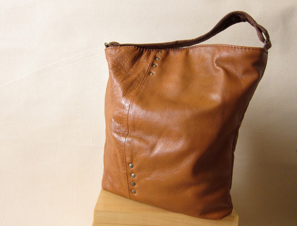 Eco Recycled Soft Leather Handbag Tote in by StudioWaterstoneBags