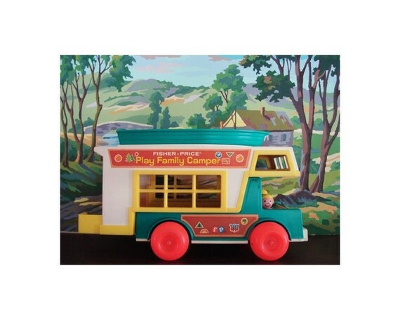 fisher price camper with paint by number background print