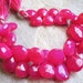 Hot Pink Chalcedony Faceted Briolettes