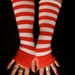 Wheres Waldo Red Striped Fingerless Gloves Arm Warmers Vampire Goth Pippy Longstockings